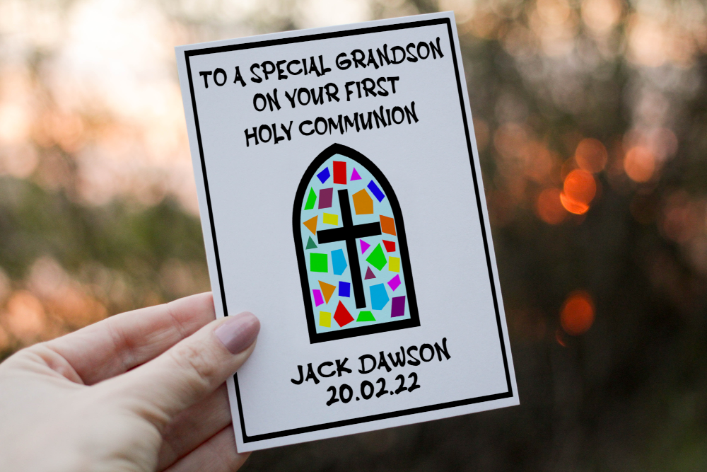 Grandson First Communion Day Card, Holy Communion Card - Click Image to Close